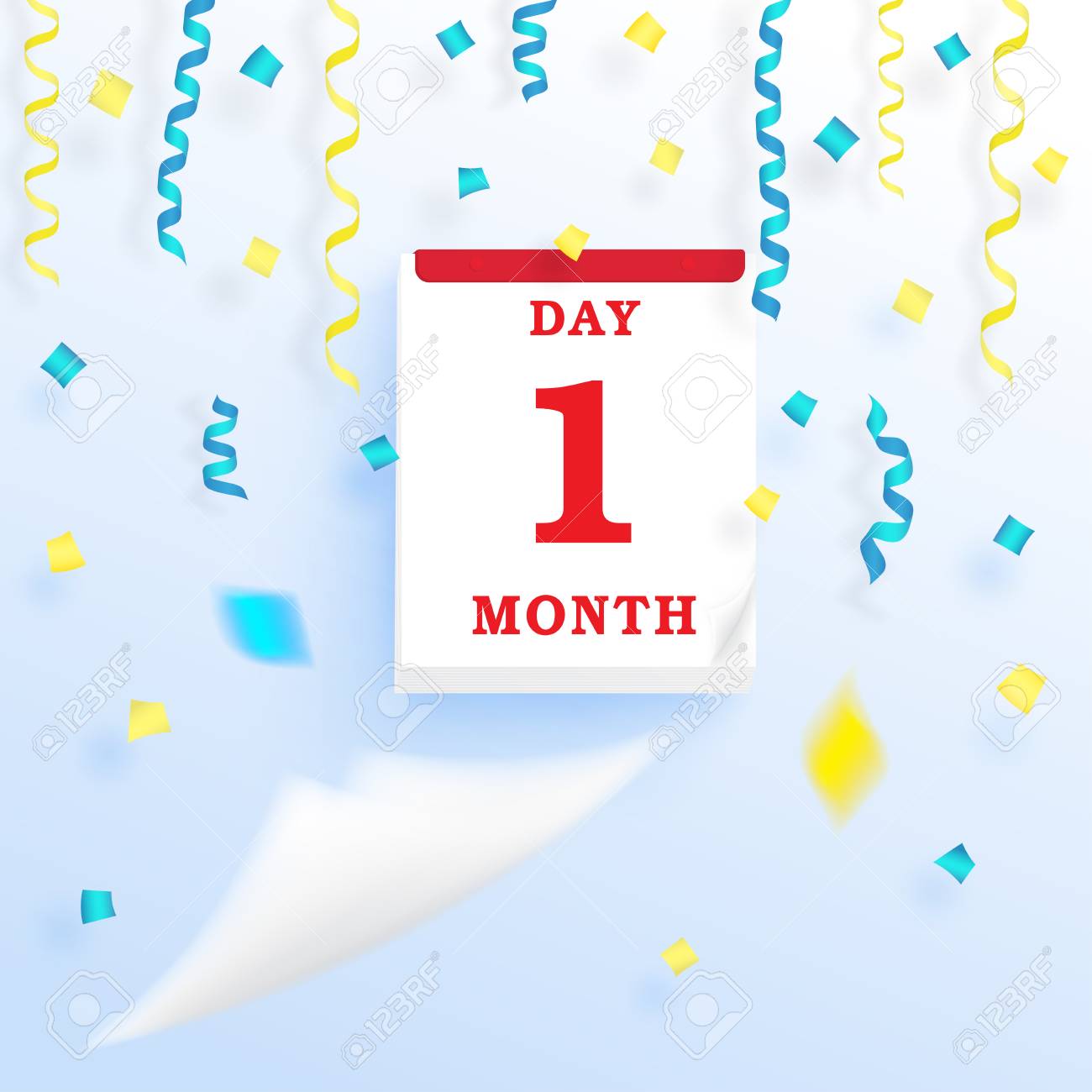 Daily Wall Calendar, First Day Of Month, With Tear Off Sheet. Vector  Illustration Template 3d For Any Events To Celebrate. Royalty Free SVG,  Cliparts, Vectors, and Stock Illustration. Image 126643083.