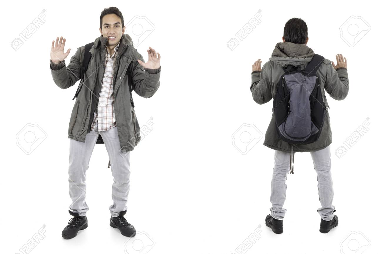 carrying backpack in front