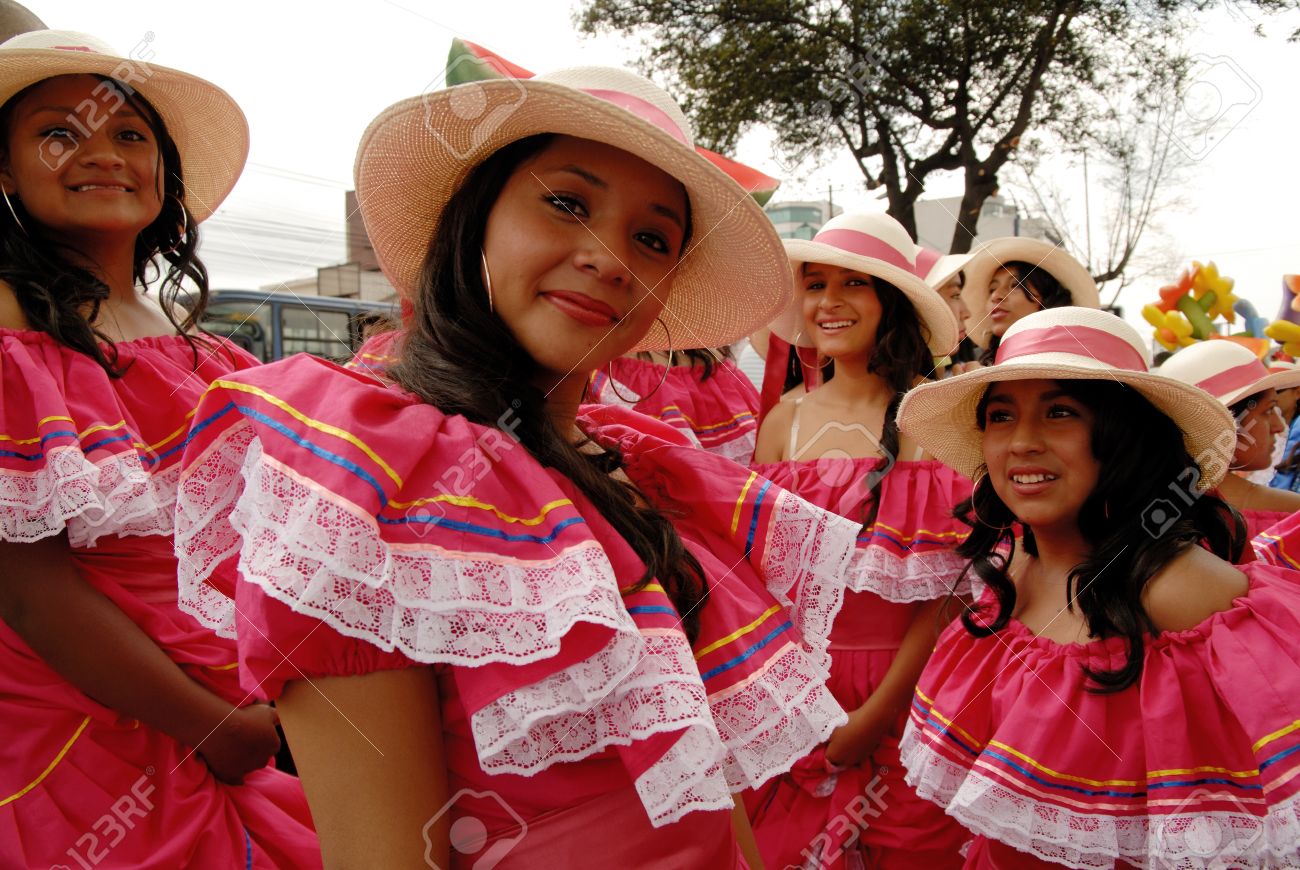 Quito Ecuador December 5 10 Group Of Women Dressed Up Stock Photo Picture And Royalty Free Image Image