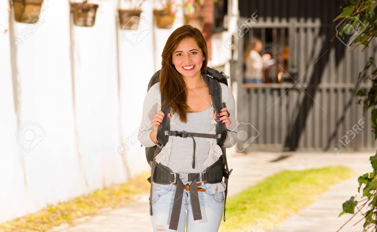carrying backpack in front