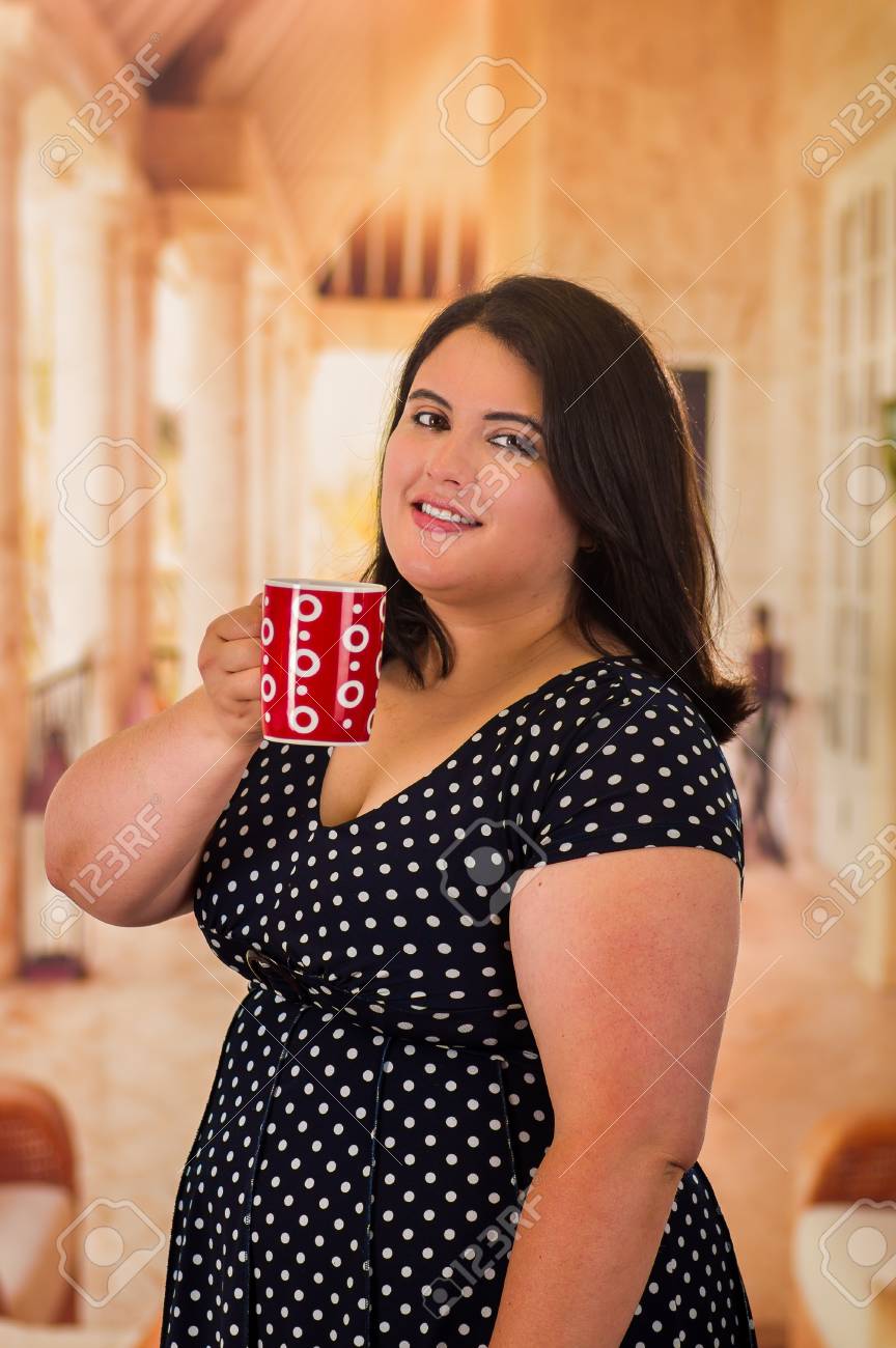 fat woman in a dress