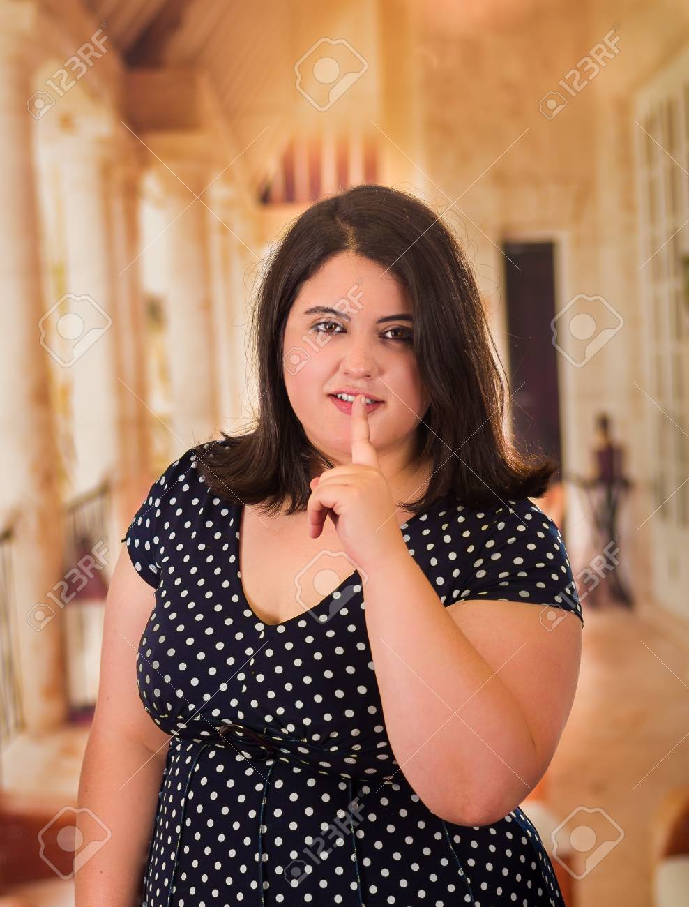 fat woman in a dress