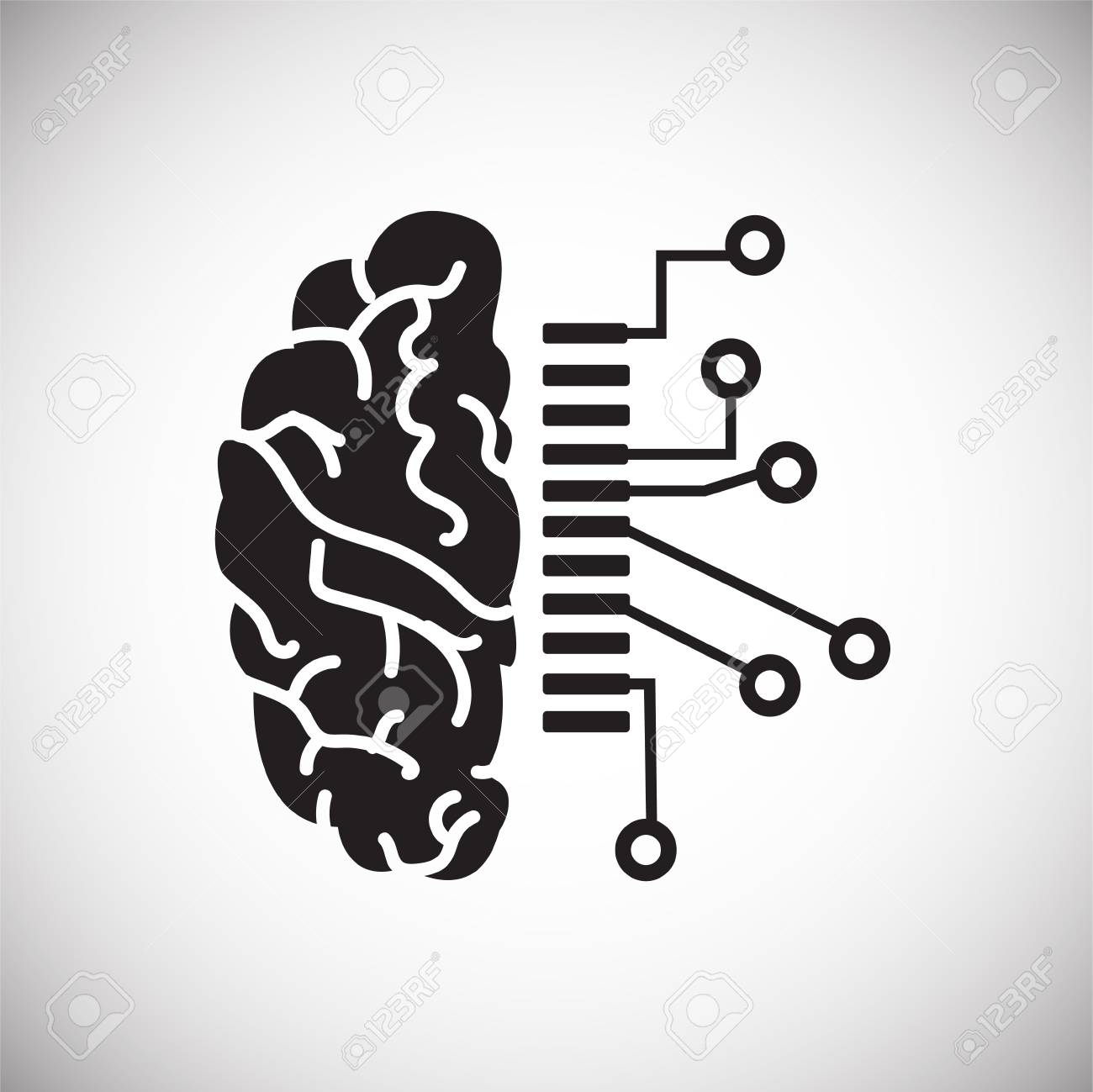 Brain Scheme Data Icon On White Background For Graphic And Web Royalty Free Cliparts Vectors And Stock Illustration Image