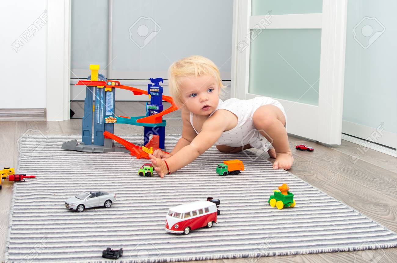 baby girl playing toys