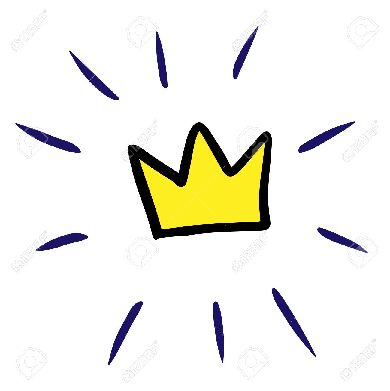 Gold Crown Doodle Vector Illustration Royalty Free Cliparts, Vectors, And  Stock Illustration. Image 124788922.