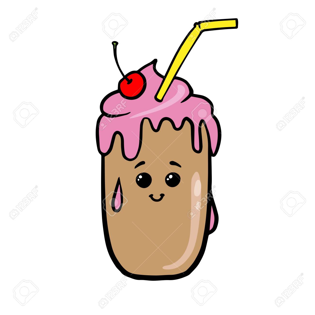 Doodle Sketch Milkshake With A Cherry Cartoon Drawing Royalty Free Cliparts Vectors And Stock Illustration Image 132678552 Draw convergent straight lines downward from the. doodle sketch milkshake with a cherry cartoon drawing