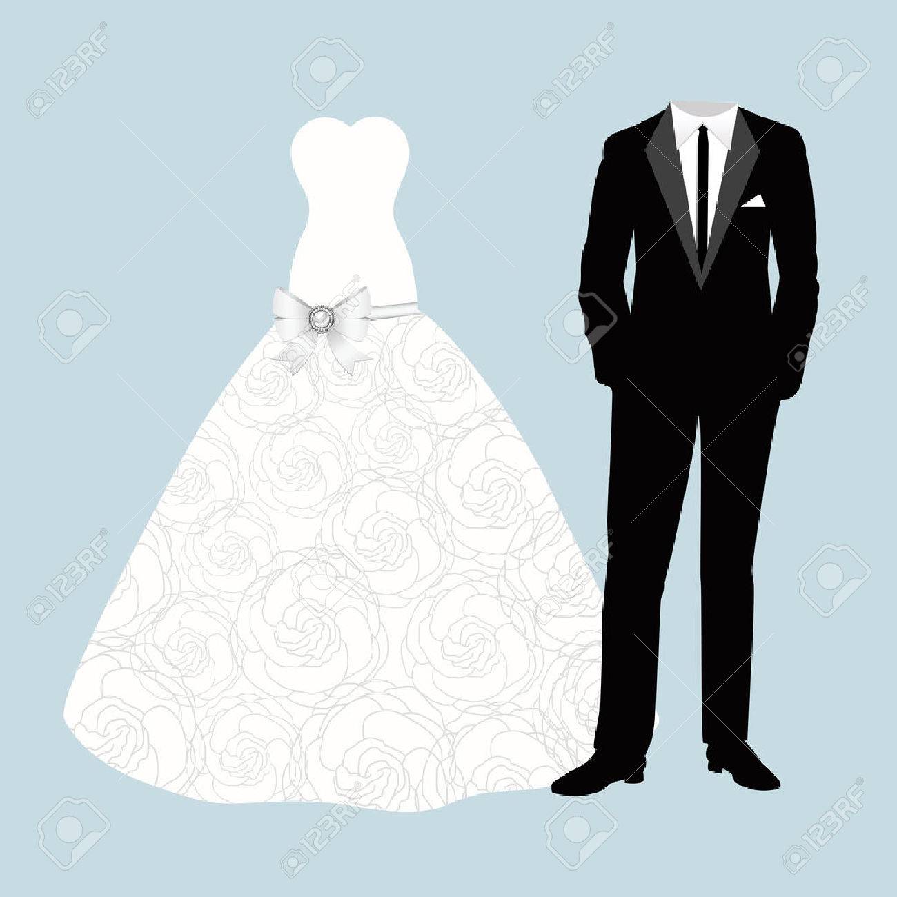 Invitacion De Boda Con Novio Y La Novia Ropa Hermoso Vestido De Novia Y El Traje Ilustraciones Vectoriales Clip Art Vectorizado Libre De Derechos Image 73863814