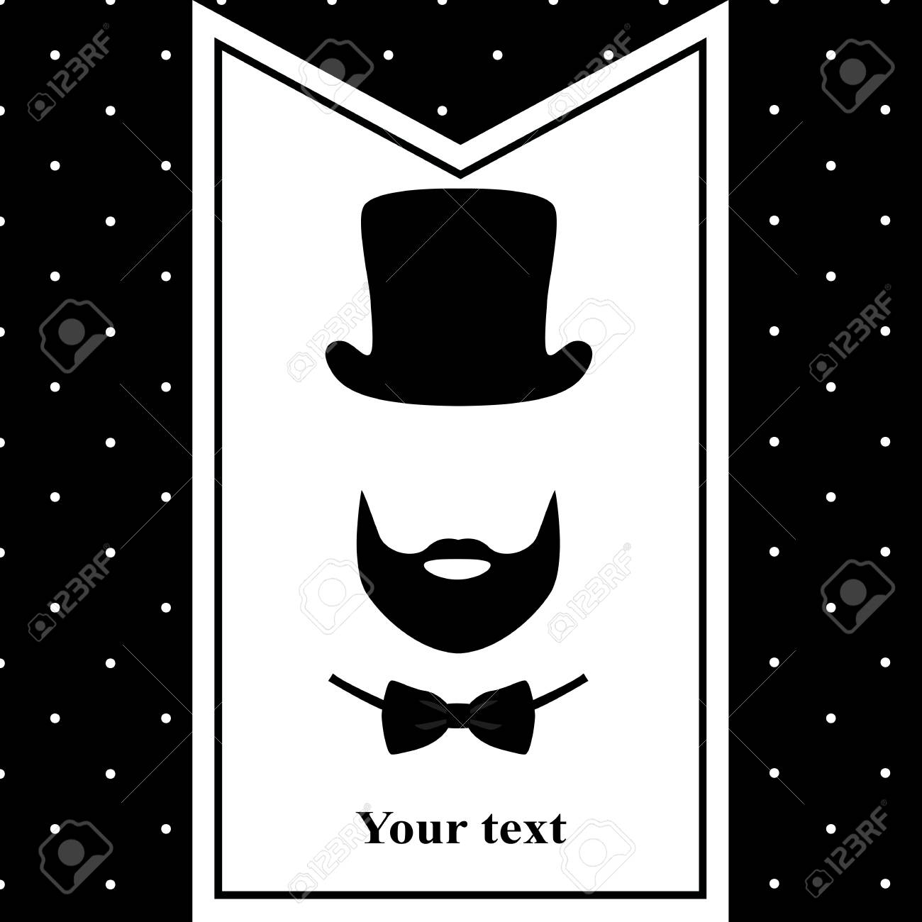 Vettoriale Biglietto Di Auguri Con Barba Cappello E Papillon Cartolina Per Uomini Stile Retro Biglietto Da Visita Festa Del Papa Illustrazione Vettoriale Image 84563528