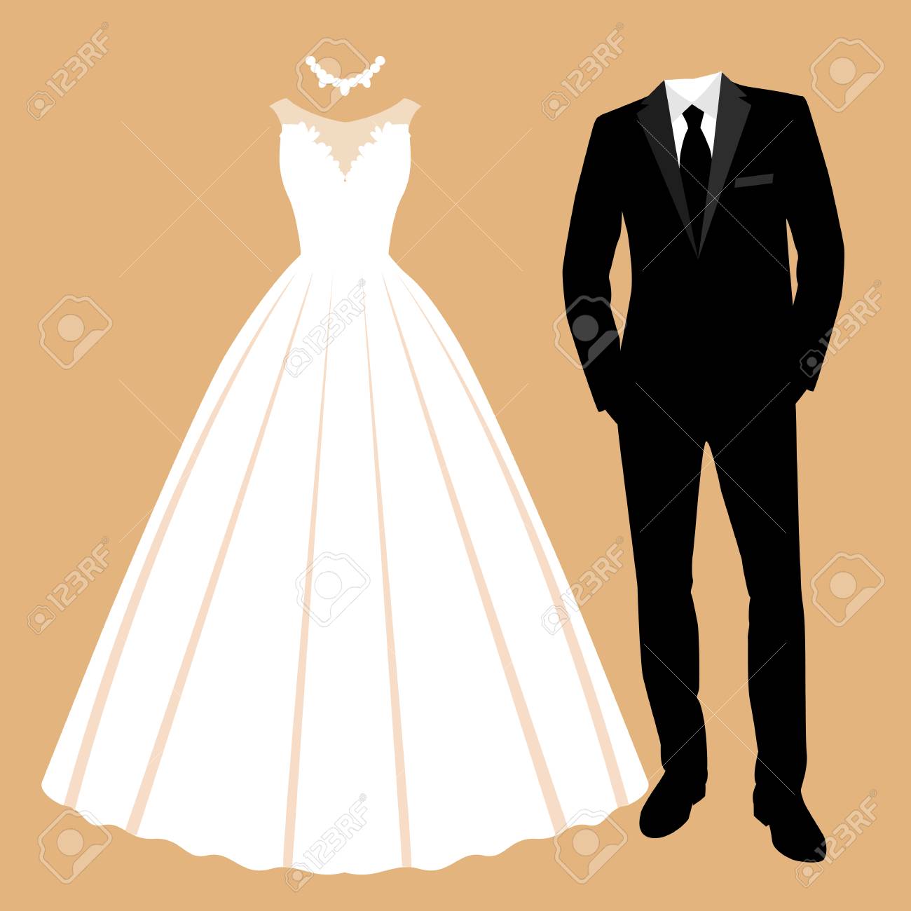 gown and tuxedo