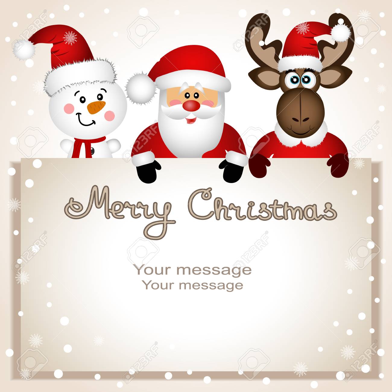 メリー クリスマス グリーティング カード テンプレート のイラスト素材 ベクタ Image
