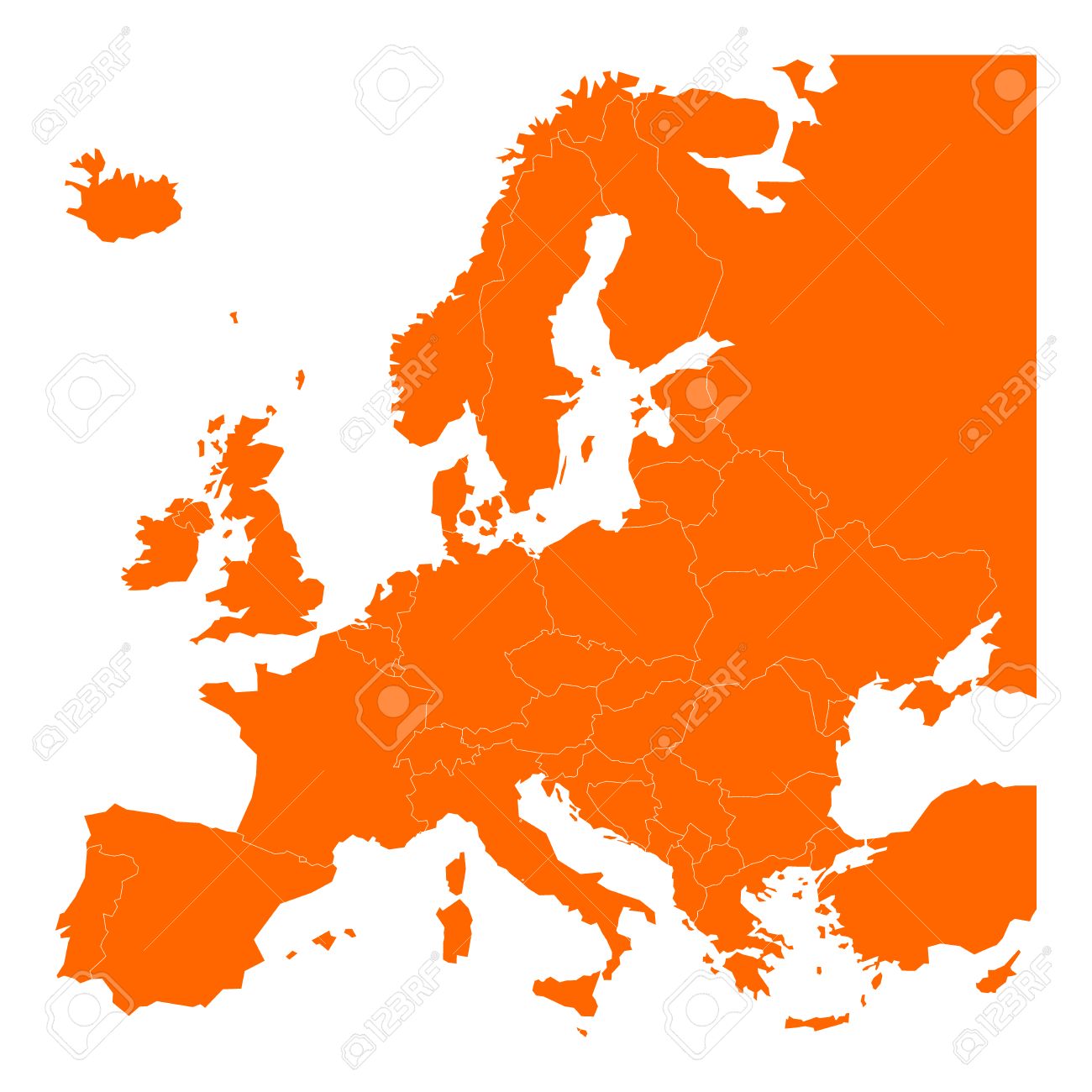 carte europe vierge en couleur