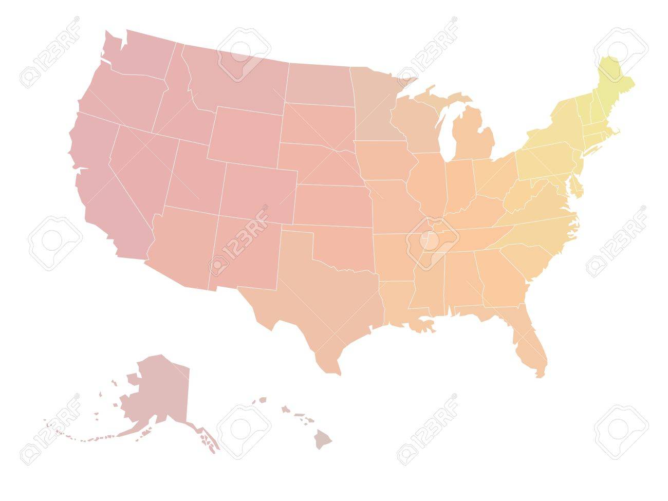アメリカ合衆国の白地図 白い背景の上の黄色 赤色カラー スケール色合いでベクトル イラスト のイラスト素材 ベクタ Image アメリカ合衆国の白地図 白い背景の上の黄色 赤色カラー スケール色合いでベクトル イラスト のイラスト素材 ベクタ Image