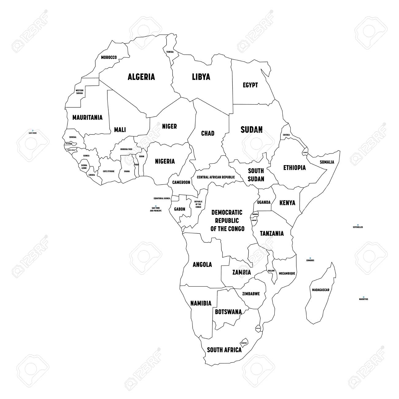picture Mapa De Africa En Blanco Y Negro arfica esquema de alambre negro simple
