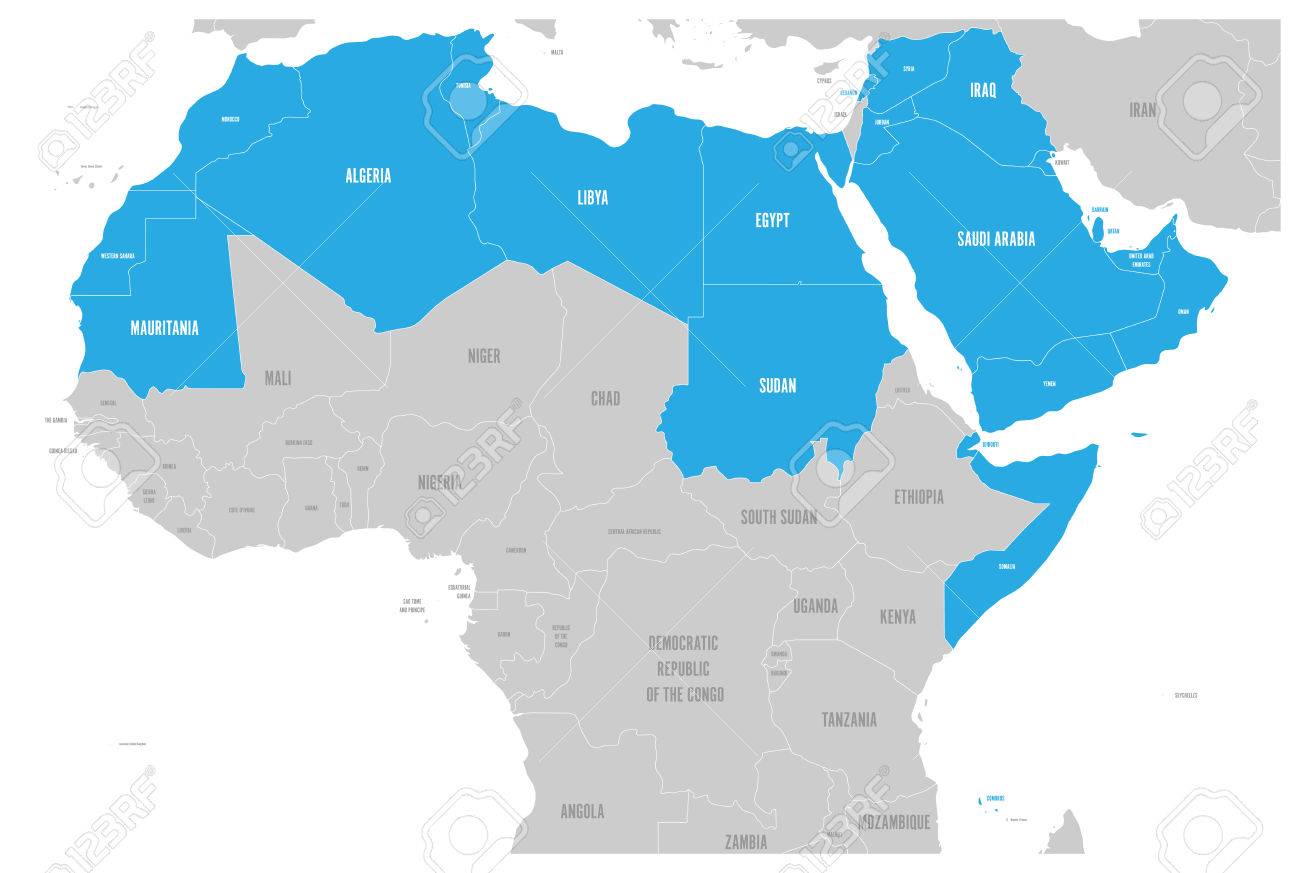 carte du monde arabe