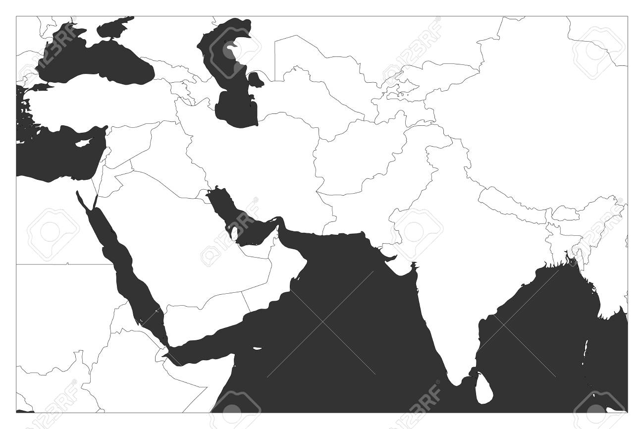 blank political map of the middle east Political Map Of South Asia And Middle East Countries Simple blank political map of the middle east