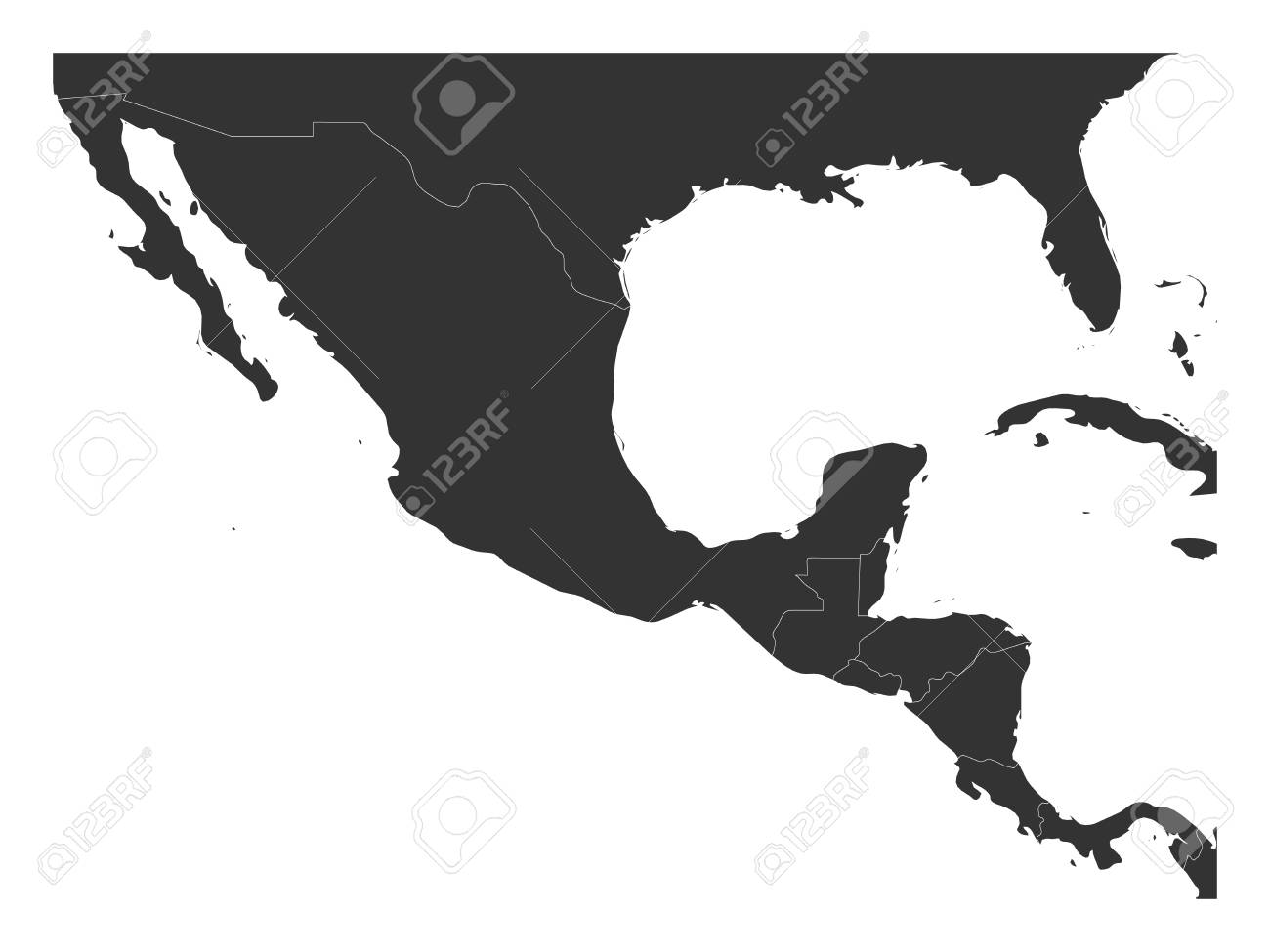 Mapa Politico En Blanco Del Centro De America Y Negro Ilustracion Realista De La Placa De Color Gris Oscuro Ilustraciones Vectoriales Clip Art Vectorizado Libre De Derechos Image 96106826