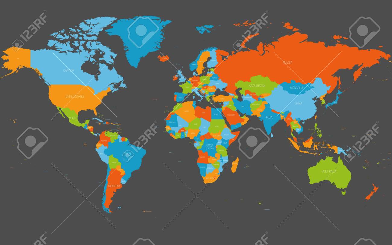 World Map High Detailed Political Map Of World With Country Royalty Free Cliparts Vectors And Stock Illustration Image