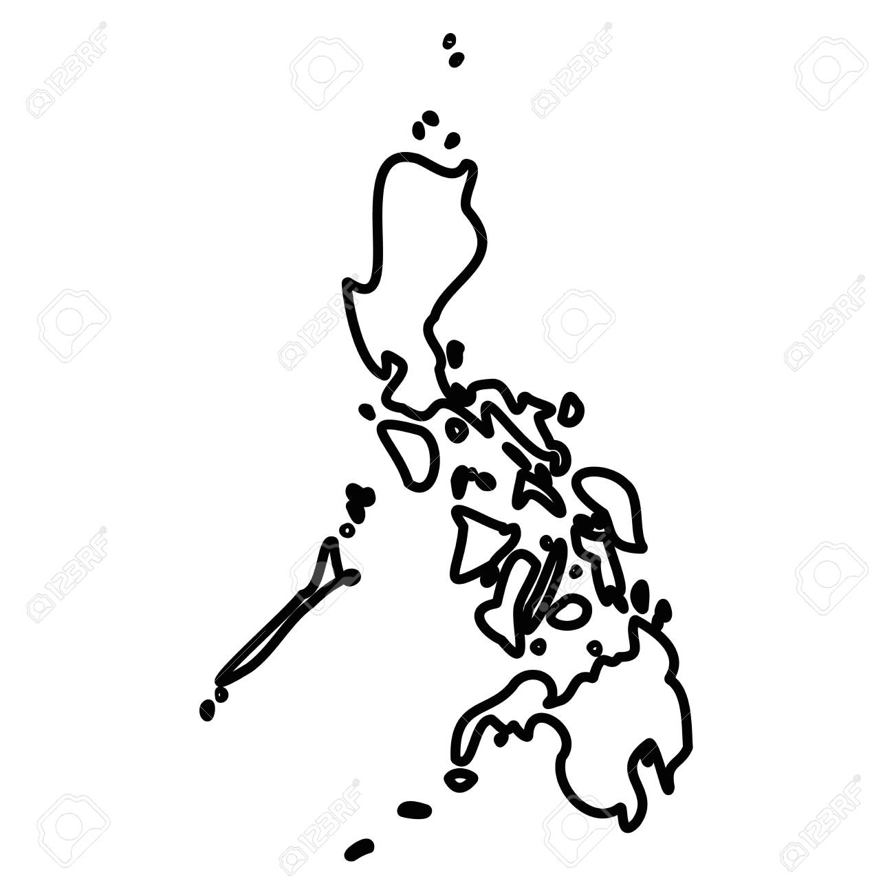 Philippines - Solid Black Outline Border Map Of Country Area. Simple Flat  Vector Illustration. Royalty Free SVG, Cliparts, Vectors, And Stock  Illustration. Image 155200059.
