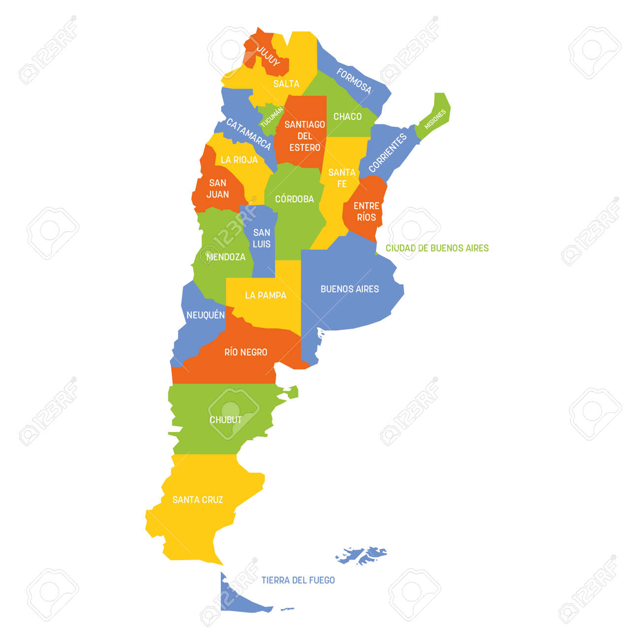 Colorful Political Map Of Argentina. Administrative Divisions - Provinces. Simple Flat Vector Map With Labels. Royalty Free SVG, Cliparts, Vectors, and Stock Illustration. Image 157915504. colorful-political-map-of-argentina-administrative-divisions-provinces-simple-flat-vector-map-with-labels-royalty-free-svg-cliparts-vectors-and-stock-illustration-image-157915504