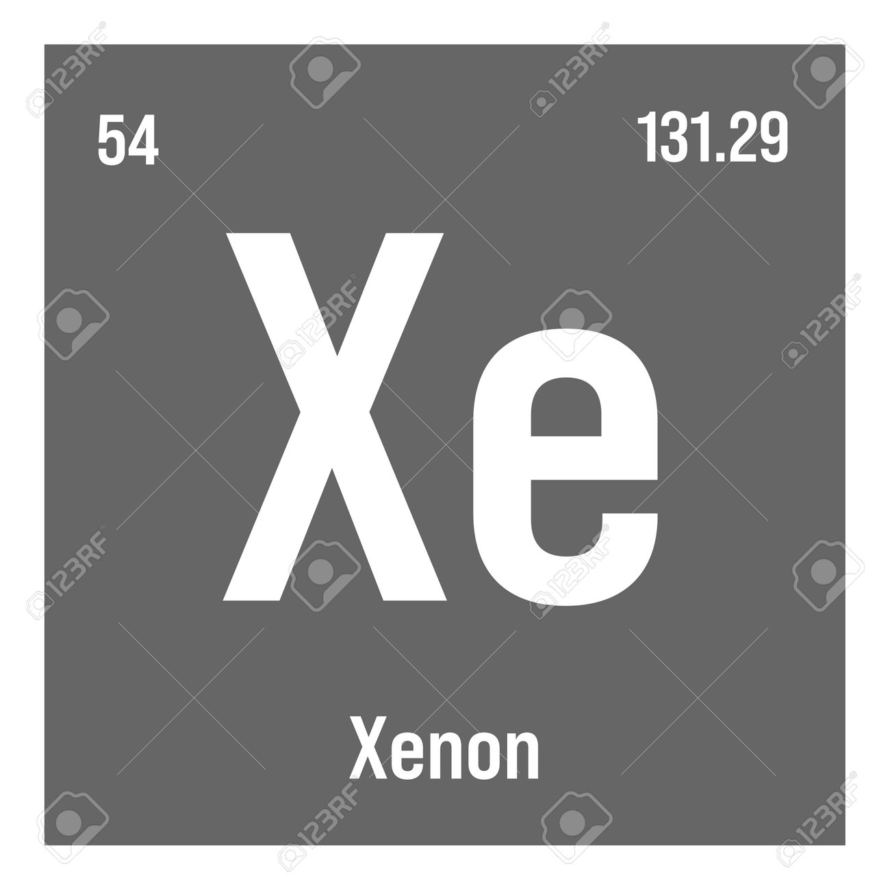 Xenon, Xe, Periodic Table Element With Name, Symbol, Atomic Number And  Weight. Inert Gas With Various Scientific Uses, Such As In Certain Types Of  Lighting And As A Component In Certain Types