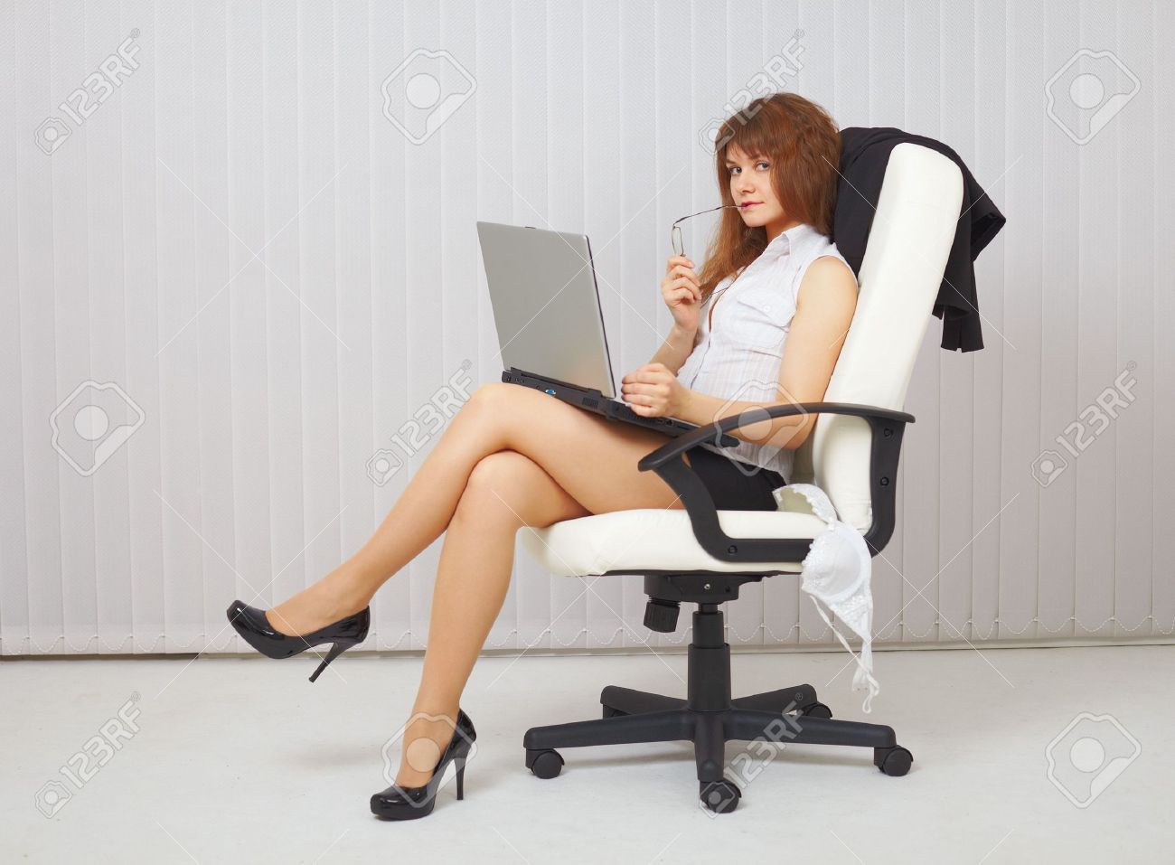 Hot Girl On Office Chair