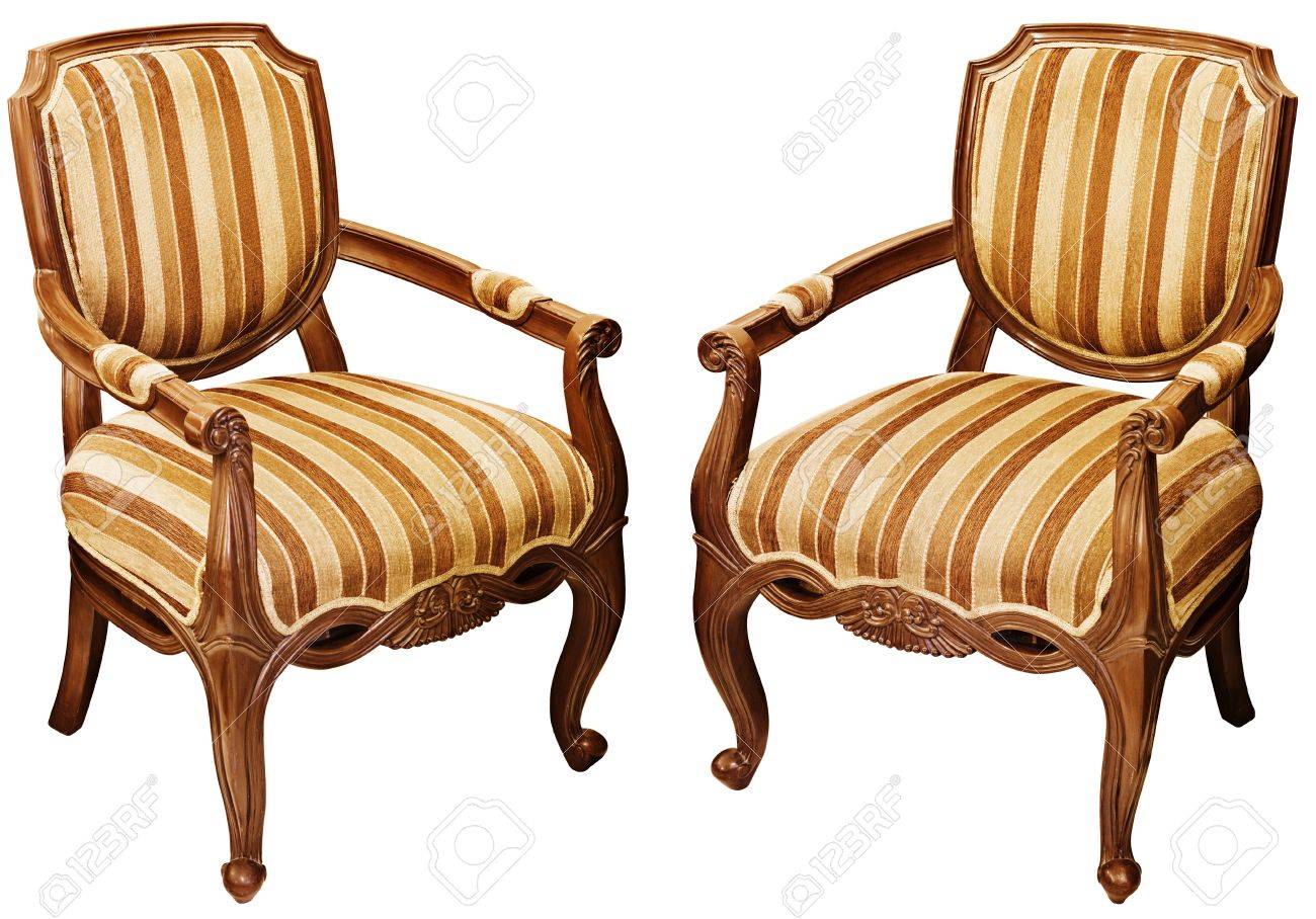 Two Vintage Wooden Baroque Armchairs Isolated On White Background Two vintage wooden baroque armchairs isolated on white background Stock Photo - 21921780 - Two Vintage Wooden Baroque Armchairs Isolated On White Background