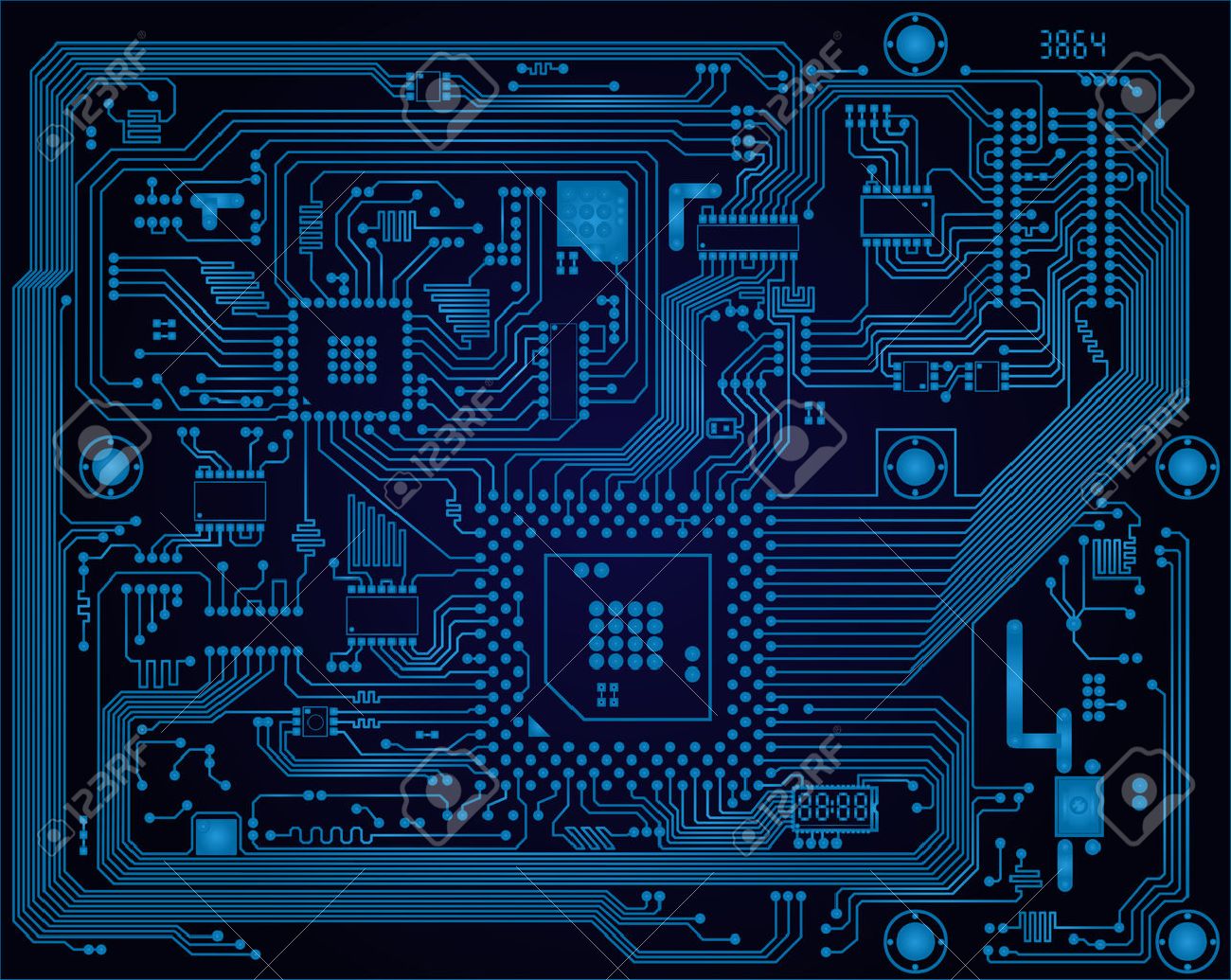 Hi-tech dark blue industrial electronic circuit board vector abstract background - 22386824 Hi-tech dark blue industrial electronic circuit board vector abstract background - 22386824