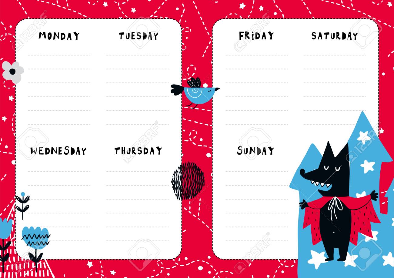 fairytale daily planner template note paper with funny