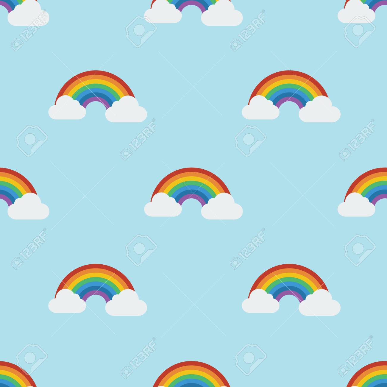 Diseño Plano Del Icono Del Arco Iris Y De La Nube Del Modelo Inconsútil Ejemplo Del Vector Para La Impresión, Materia Textil, Envolviendo, Fondos De Pantalla, Fondo De La Tela, Cubierta, Bandera, Diseño Plano Del Icono Del Arco Iris Y De La Nube Del Modelo Inconsútil Ejemplo Del Vector Para La Impresión, Materia Textil, Envolviendo, Fondos De Pantalla, Fondo De La Tela, Cubierta, Bandera,