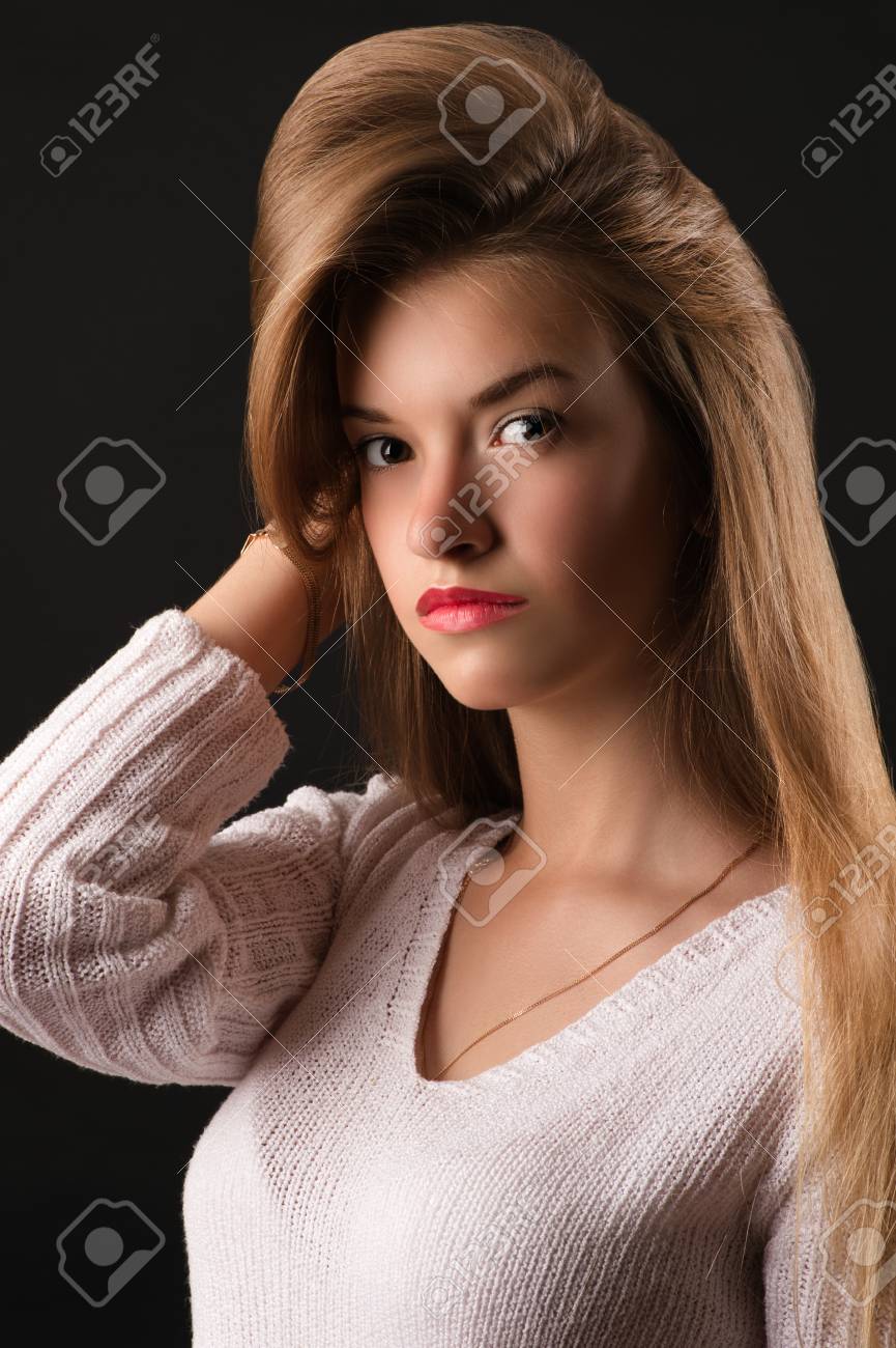 Portrait Beautiful Blond Teenager Girl Stock Photo Portrait Beautiful Blond Teenager Girl Stock Photo