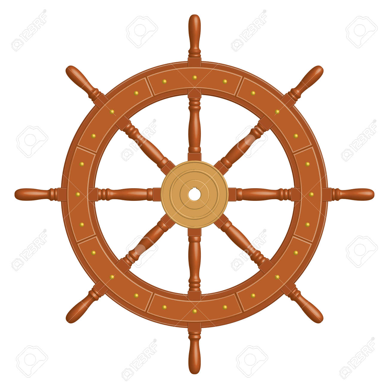 8 spoke wooden ship wheel. Vintage style. - 139157879 8 spoke wooden ship wheel. Vintage style. - 139157879