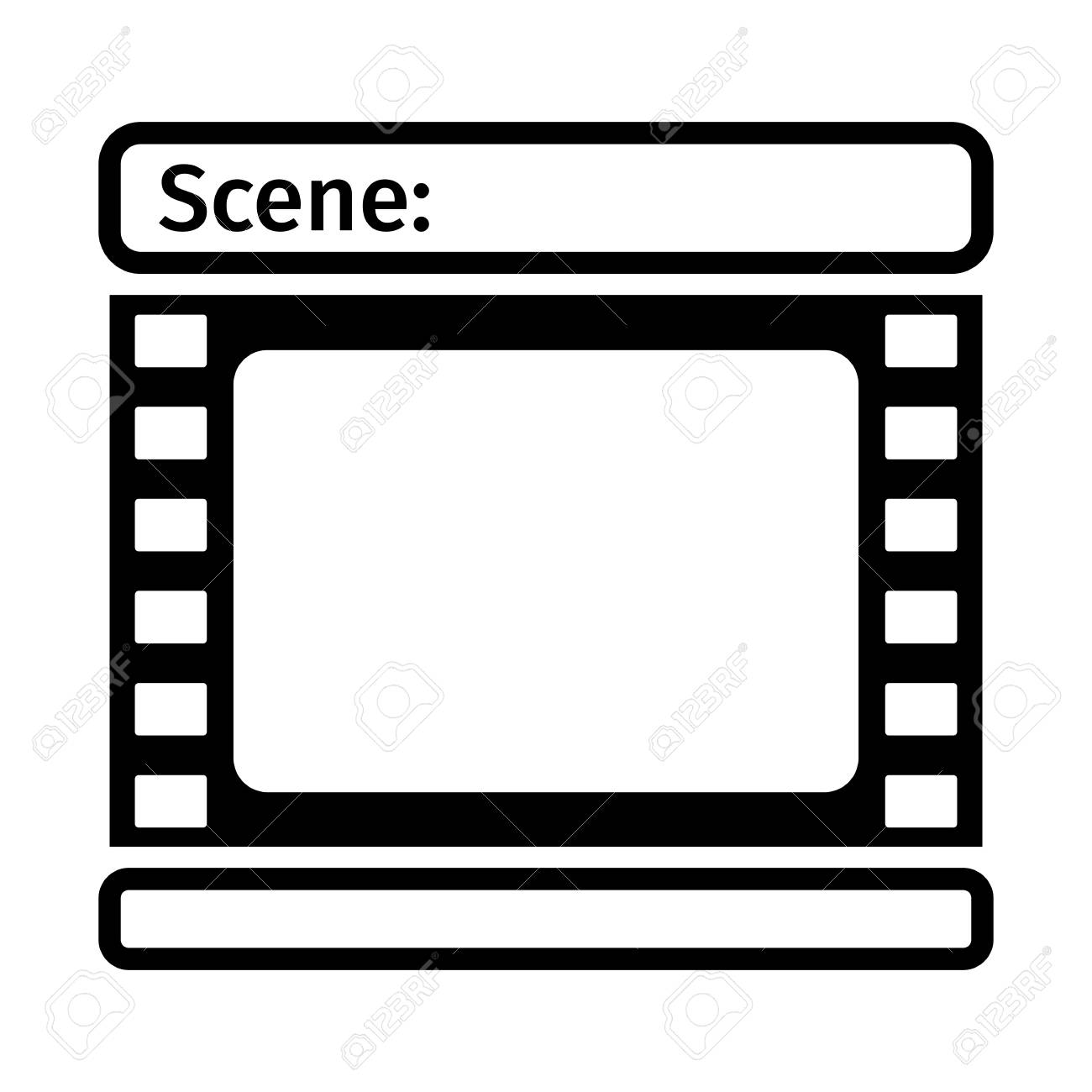 storyboard template icon in form of a film scenario for media