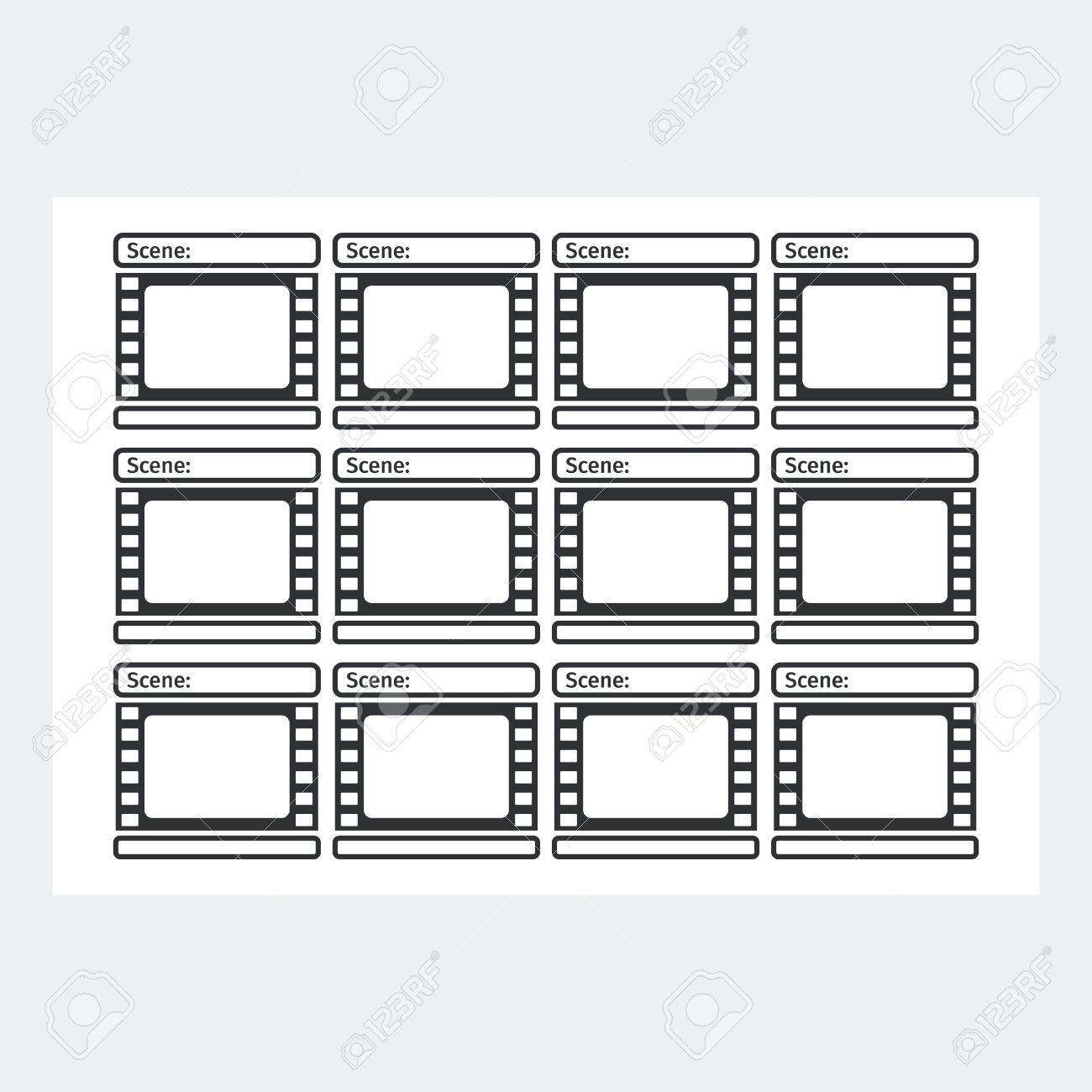 storyboard template in form of a film scenario for media production