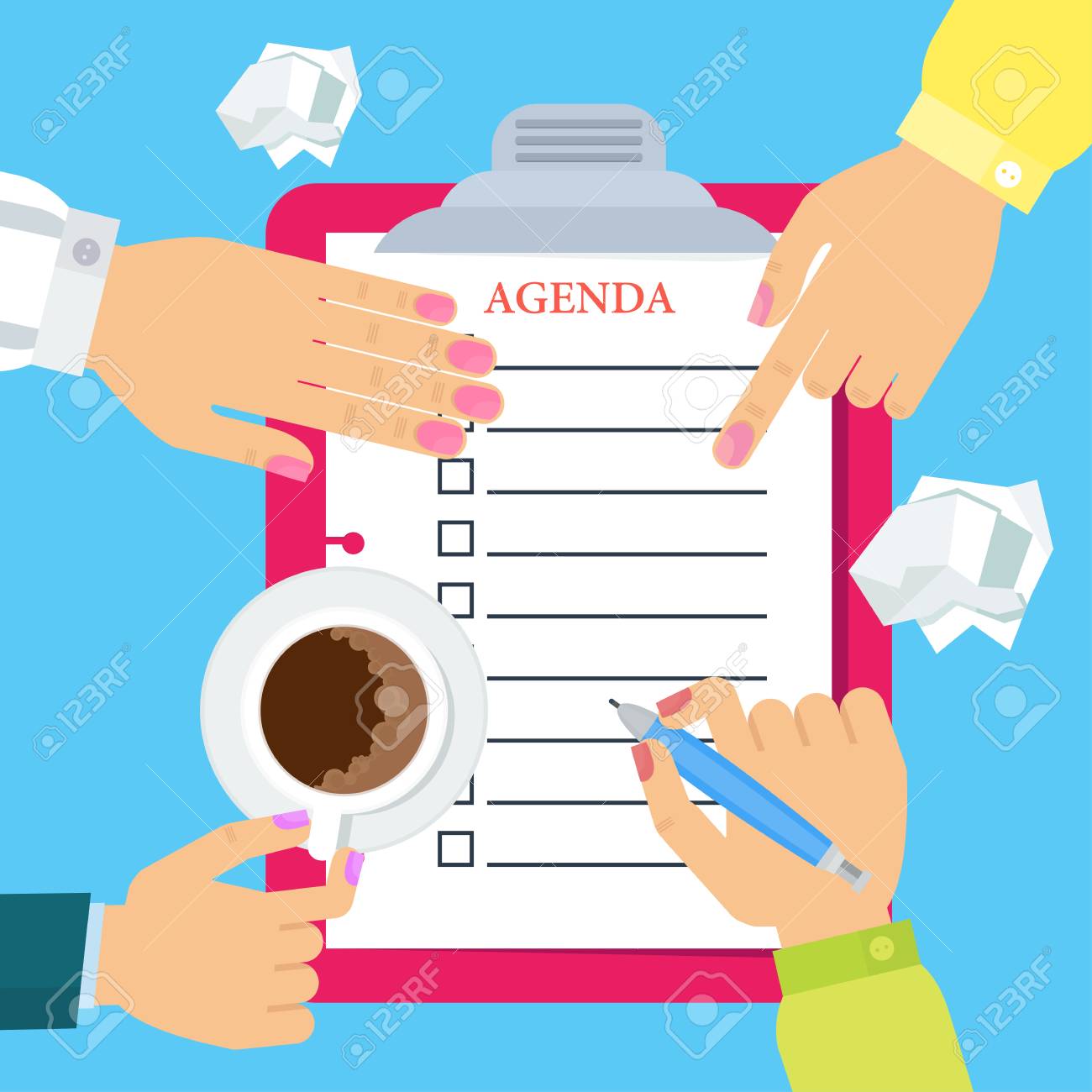 stock illustration daily routine schedule