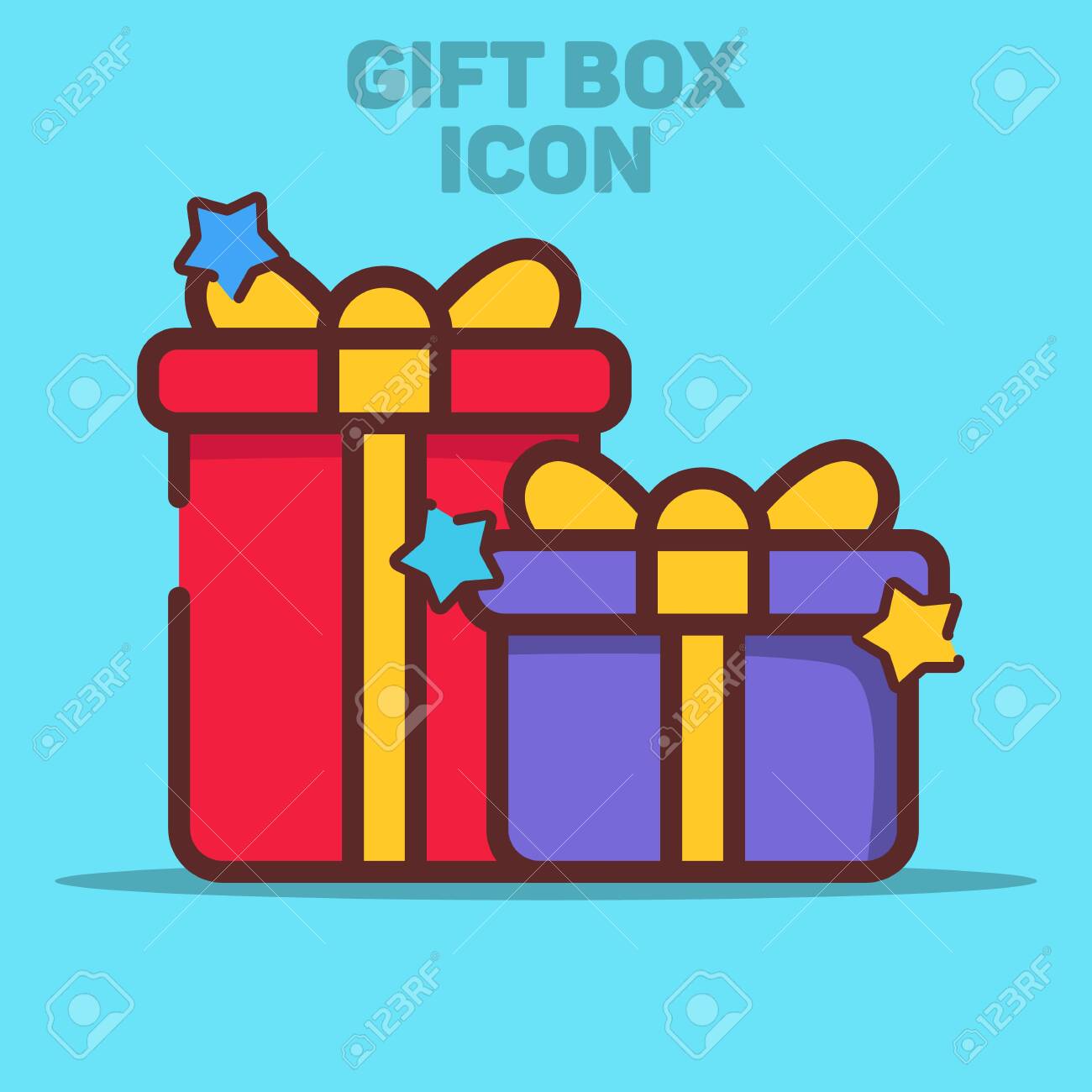 Isolated Gift Box Icon Vector Illustration with Blue Background - 132039250 Isolated Gift Box Icon Vector Illustration with Blue Background - 132039250