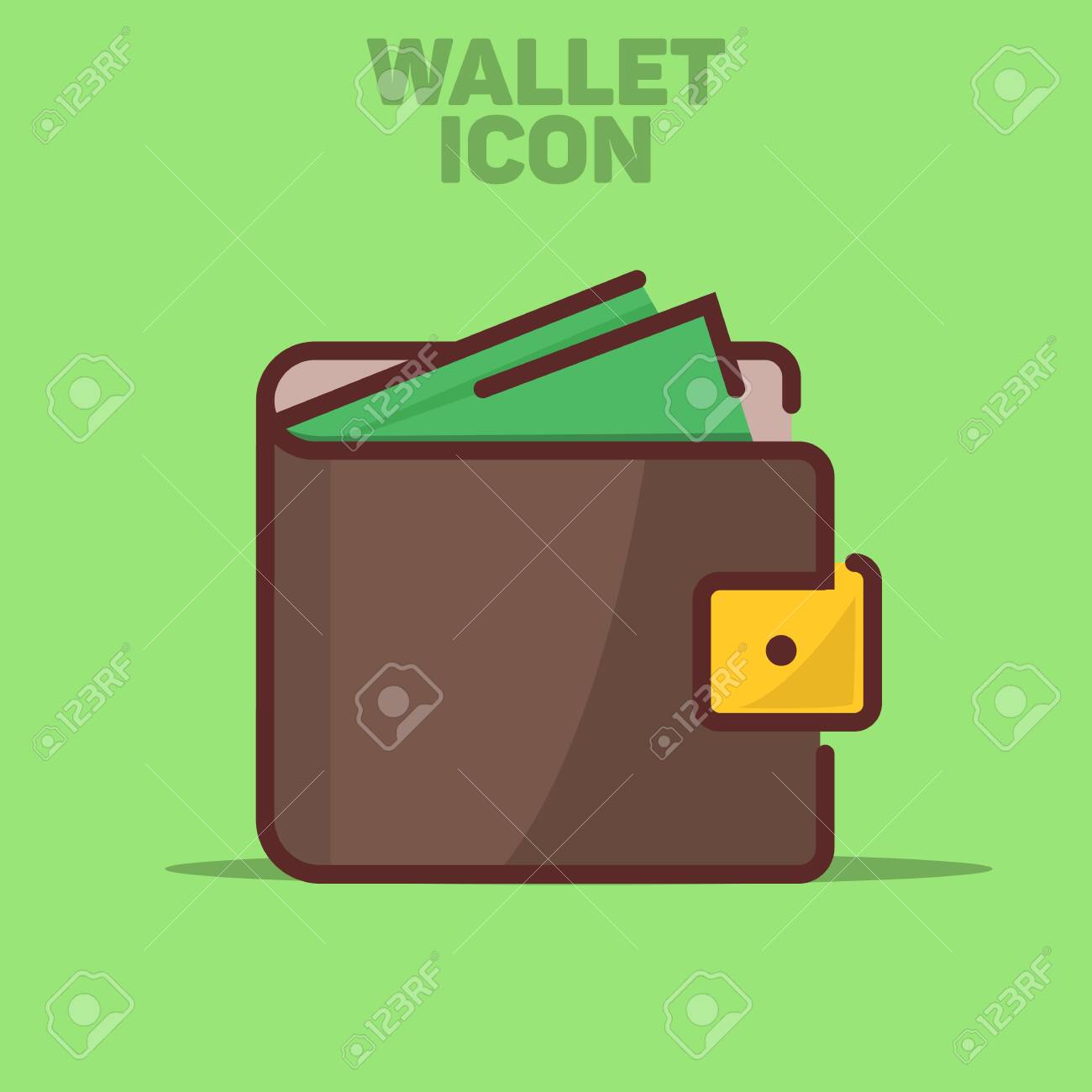Isolated Wallet Icon Vector Illustration Green Background - 132039788 Isolated Wallet Icon Vector Illustration Green Background - 132039788