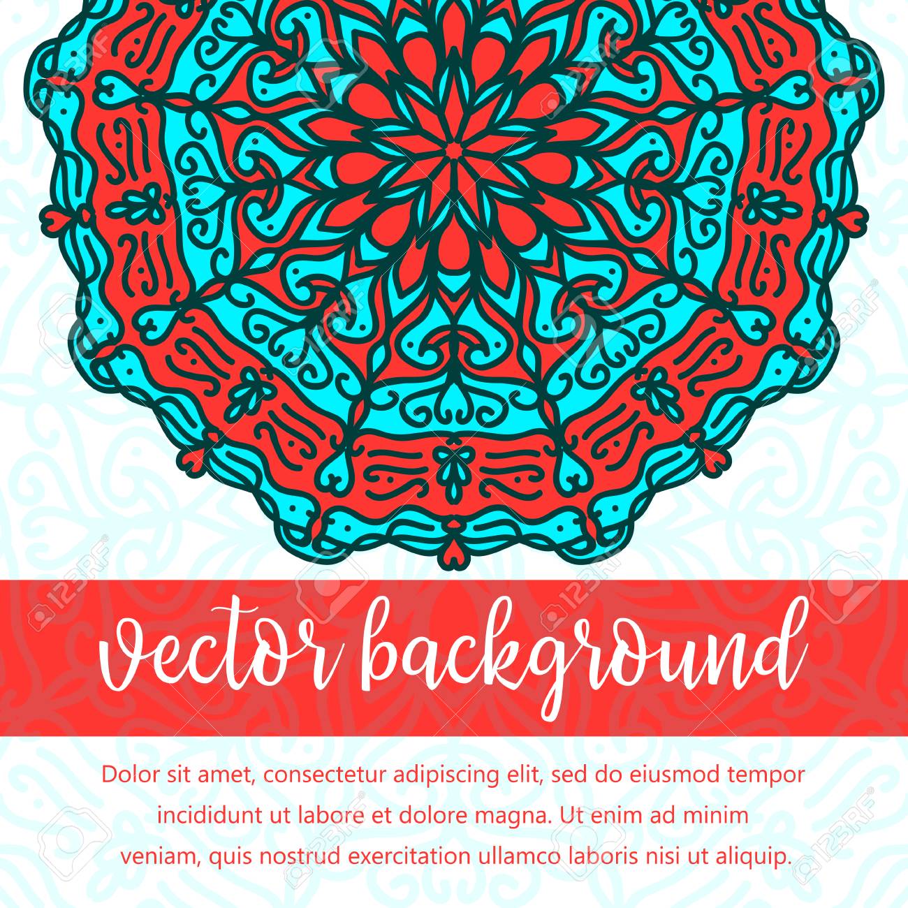 square invite template vector invitation with mandala design