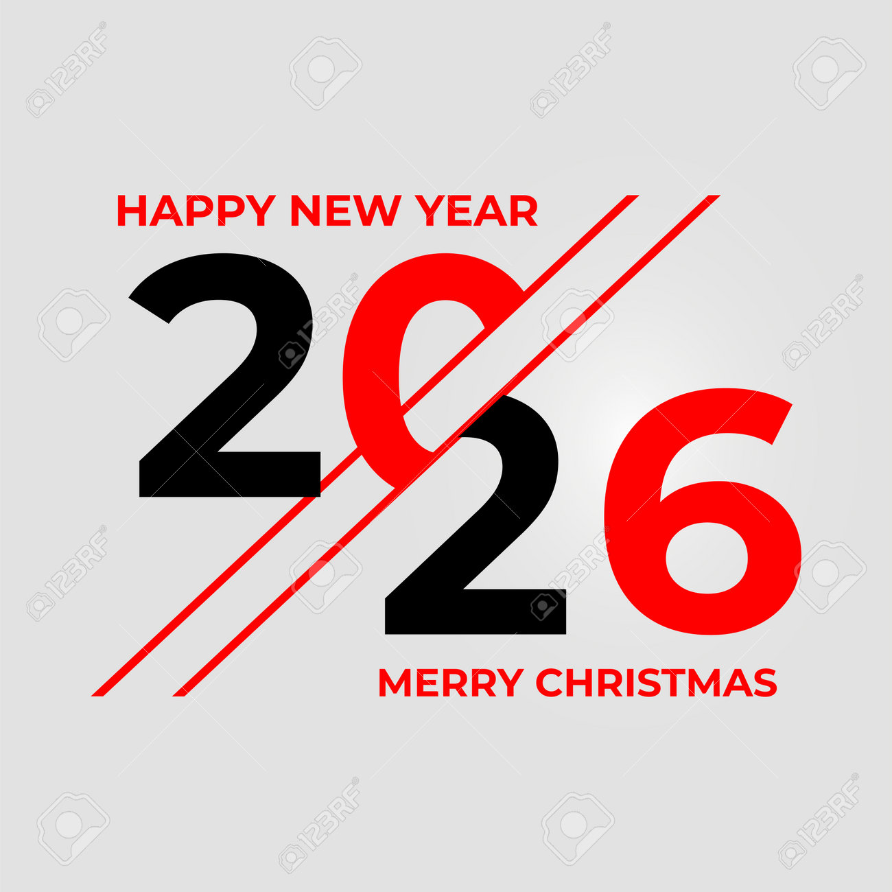 2026 happy new year logo text design. 2026 number design template