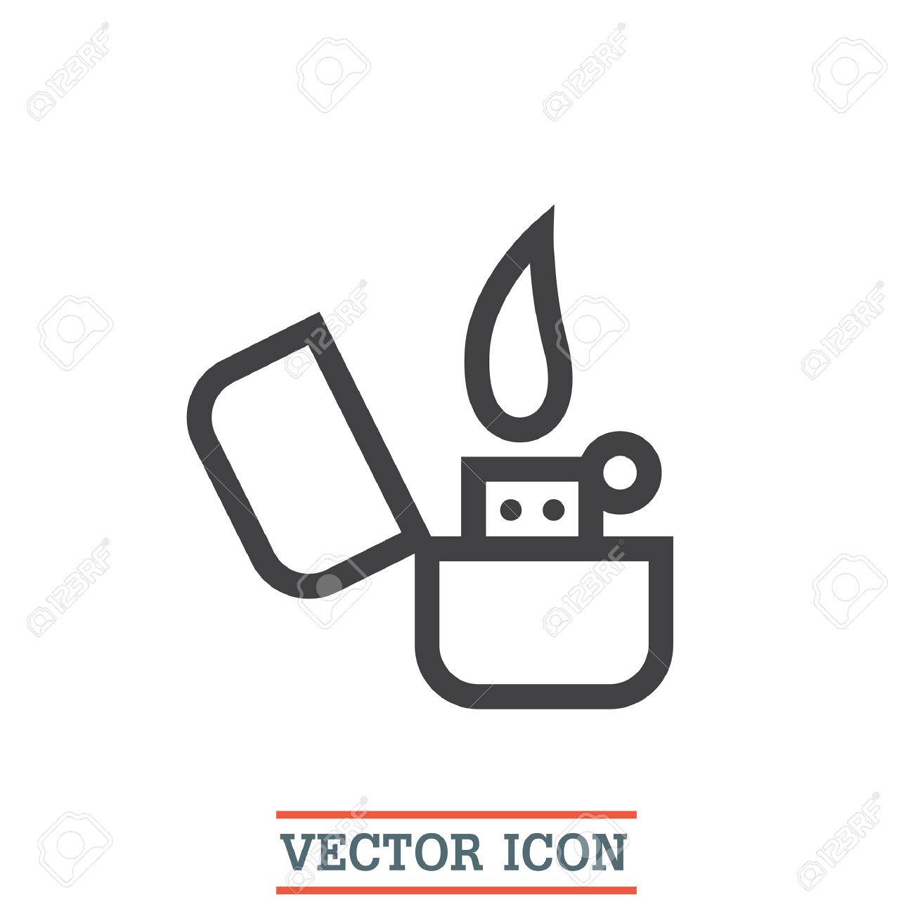 lighter sign line vector icon tobacco burner sign cigarette