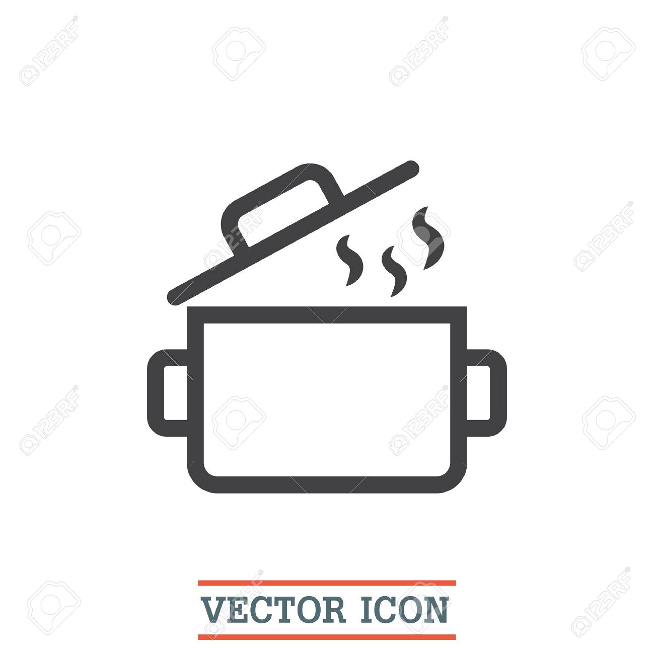 Cocinar símbolo de olla icono de la línea del vector. Equipamiento de cocina señal. símbolo restaurante Cocinar símbolo de olla icono de la línea del vector. Equipamiento de cocina señal. símbolo restaurante