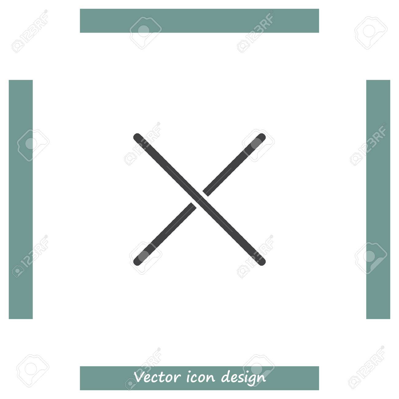 記号の行ベクトル アイコンを閉じます かける かけ算記号線アイコン 減少標識線のアイコン のイラスト素材 ベクタ Image