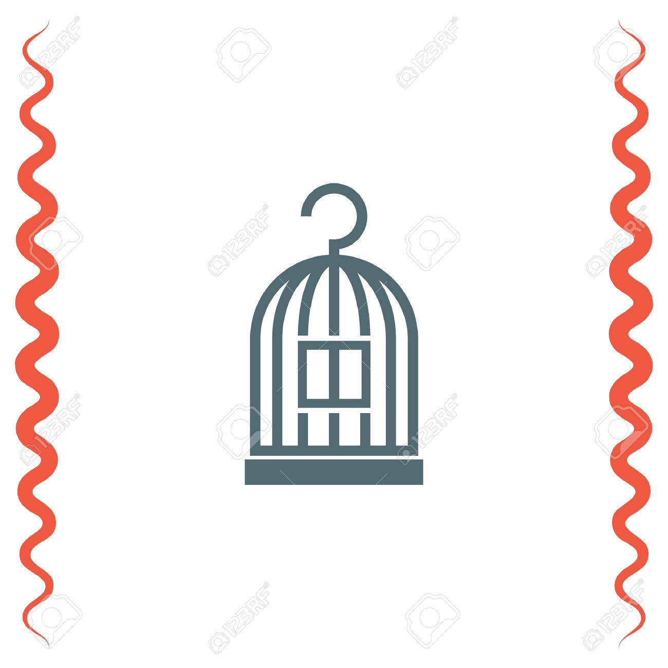 bird cage vector icon lost of freedom symbol trapped sign royalty