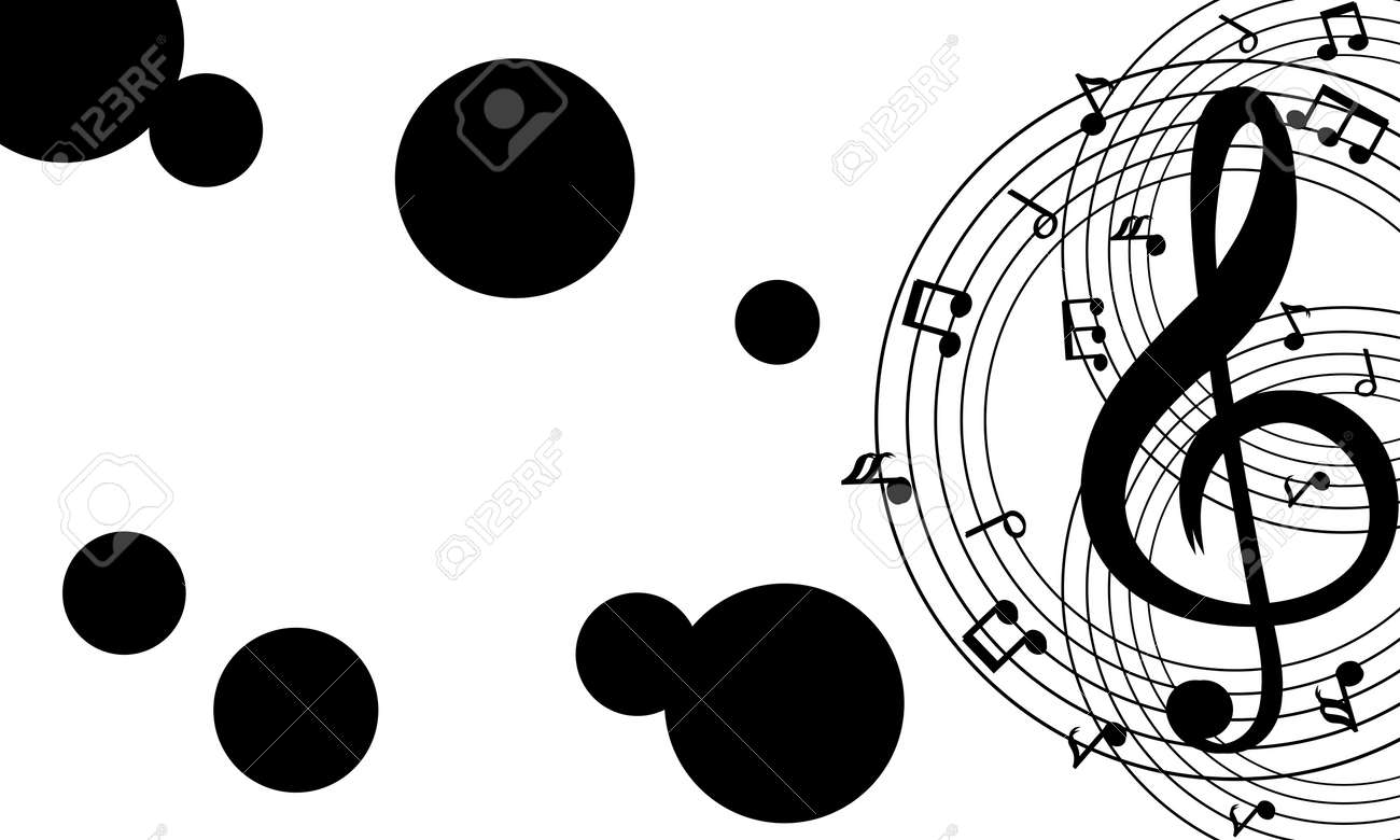 Elegant Musical Notes Music Chord. Black And White Royalty Free SVG,  Cliparts, Vectors, and Stock Illustration. Image 180915069., image size:1300x780