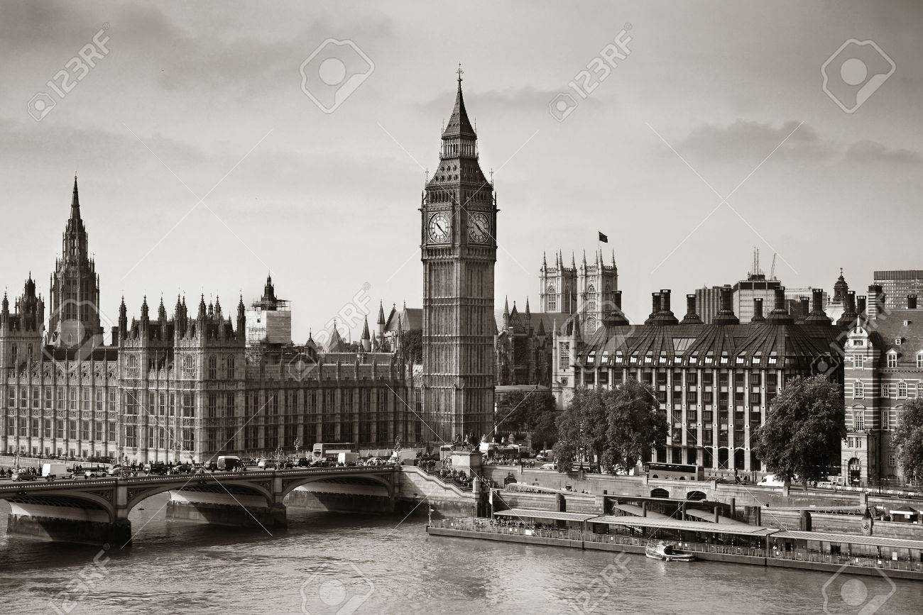 London Westminster with Big Ben and bridge. - 46872986 London Westminster with Big Ben and bridge. - 46872986