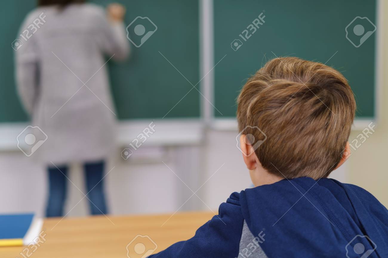 школьники за партой со спины