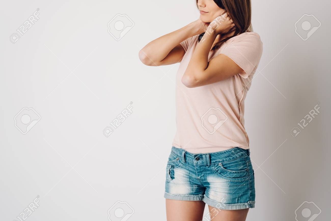 skimpy denim shorts