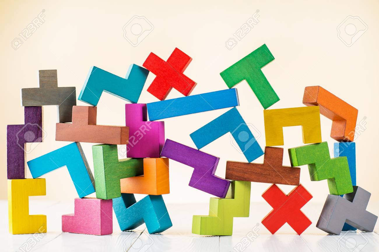 geometric wooden blocks