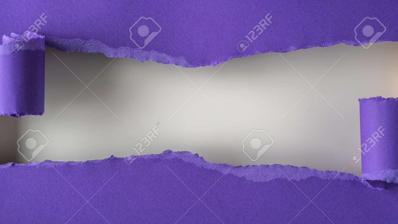 Violet paper is torn over white background for message. Template for your text. - 166145525 Violet paper is torn over white background for message. Template for your text. - 166145525