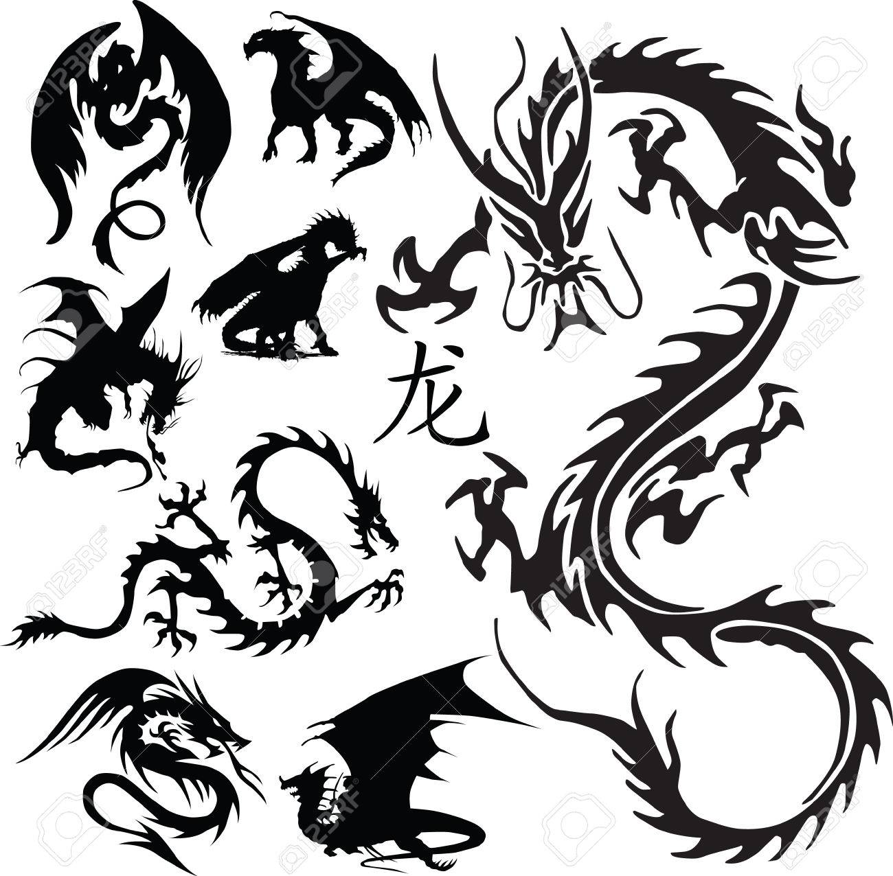 ドラゴンのシルエット ベクトルのイラスト素材 ベクタ Image ドラゴンのシルエット ベクトルのイラスト素材 ベクタ Image