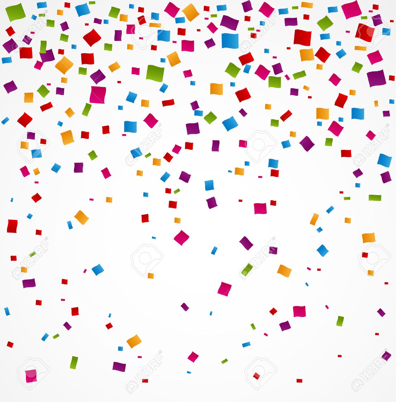 白地にカラフルな紙吹雪のイラスト素材 ベクタ Image